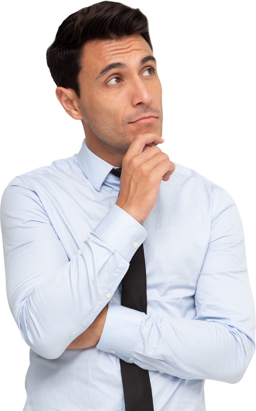 Pensive Businessman Cutout